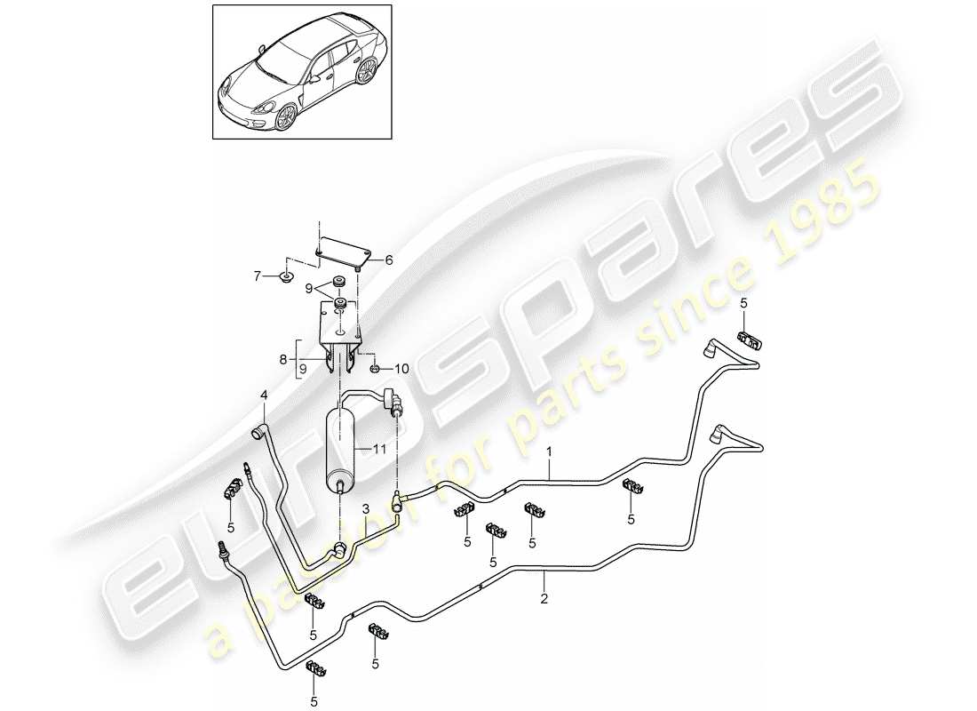 porsche 2014 (panamera 970) système de carburant schéma des pièces