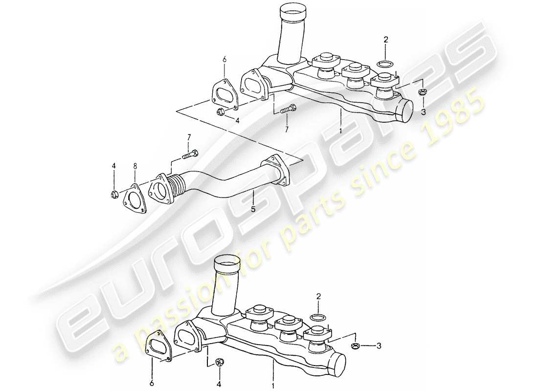 porsche 1992 (964) diagramme des pièces du noyau de chauffage