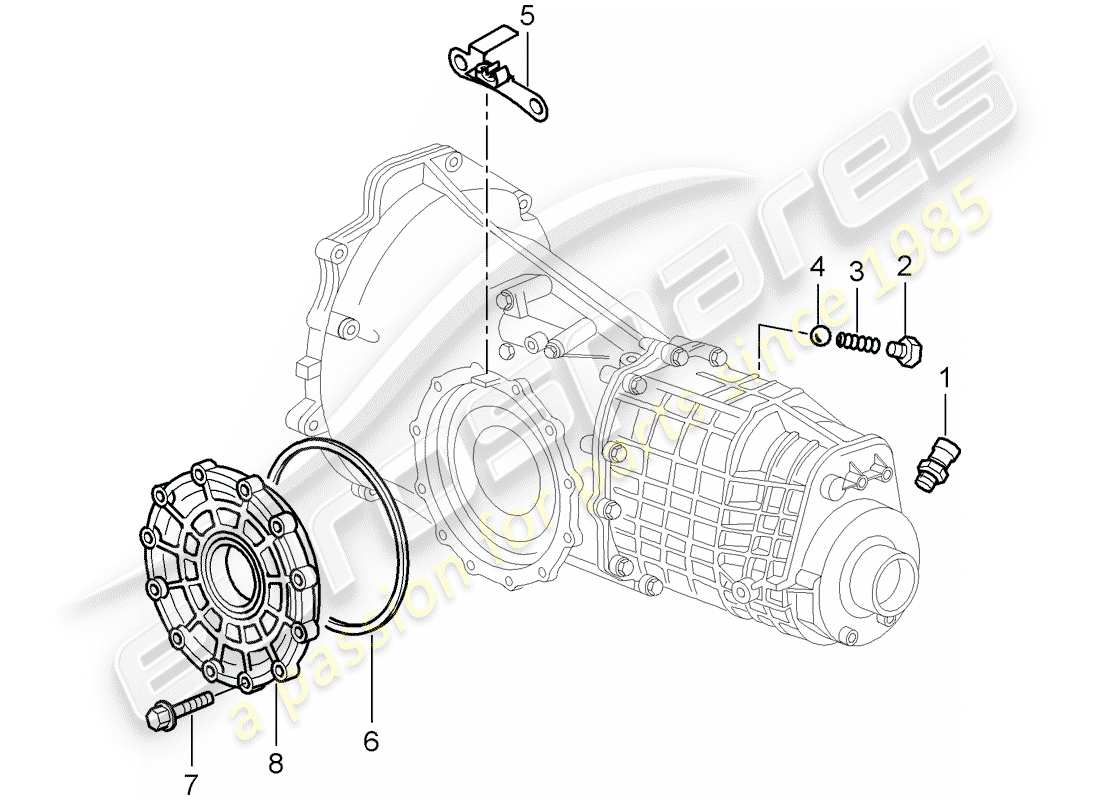 porsche 2004 (986 boxster) transmission - pièces individuelles - d - mj 2000>> schéma des pièces