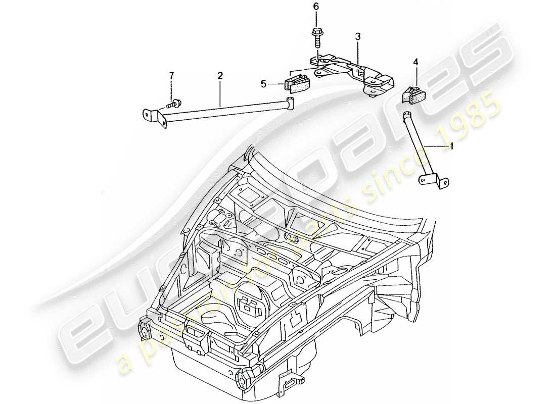 porsche 2001 (996) pièce de dôme schéma des pièces