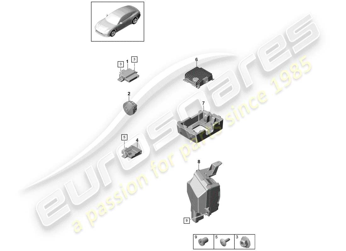 porsche 2019 (panamera 971-1) unité de commande pour moteur schéma des pièces
