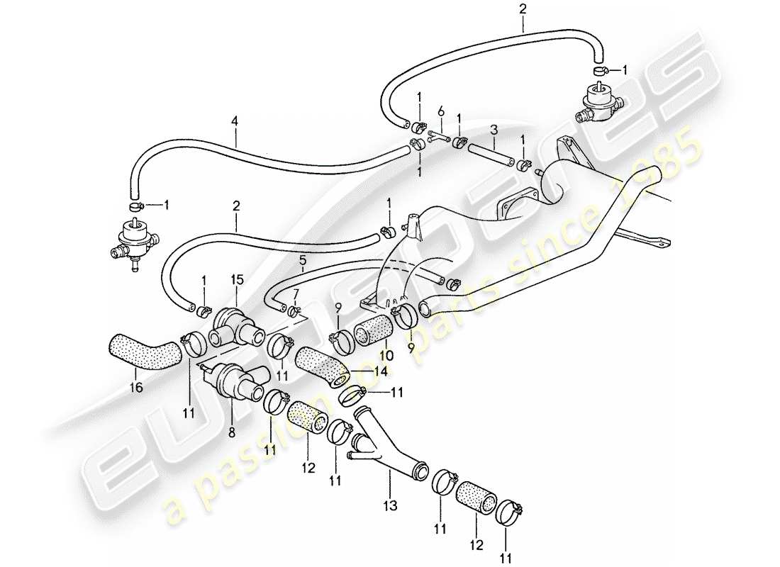 porsche 1987 (959) préparation du mélange 3 schéma des pièces
