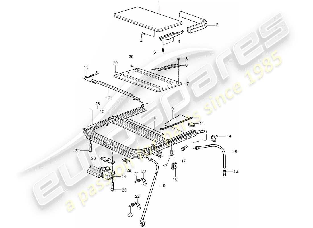 porsche 2012 (997-2) toit ouvrant schéma des pièces