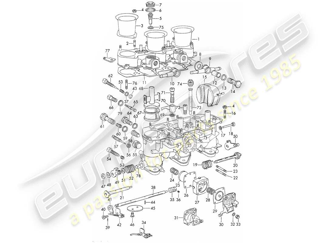 porsche 911/912 (1968) pièces individuelles - carburateur - - weber - - - 40 ida 3c-3c1 - - m 090 7001 >> - - 40 ids 3c-3c1- - m 096 0502 >> - - 40 idt/idap 3c-3c1 - - - 40 idtp 3c-3c1 - - kit de réparation pour entretien - joint ensemble - voir illustration : schéma des pièces