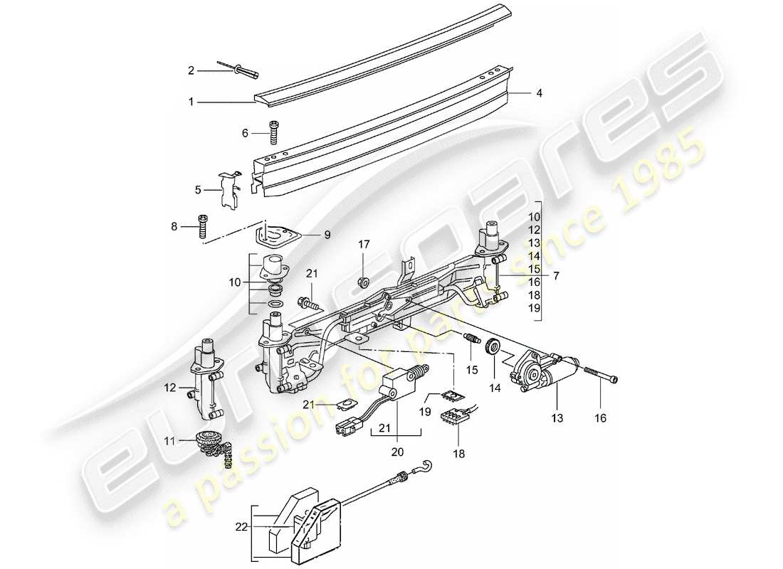 porsche 2003 (986 boxster) spoiler arrière schéma des pièces