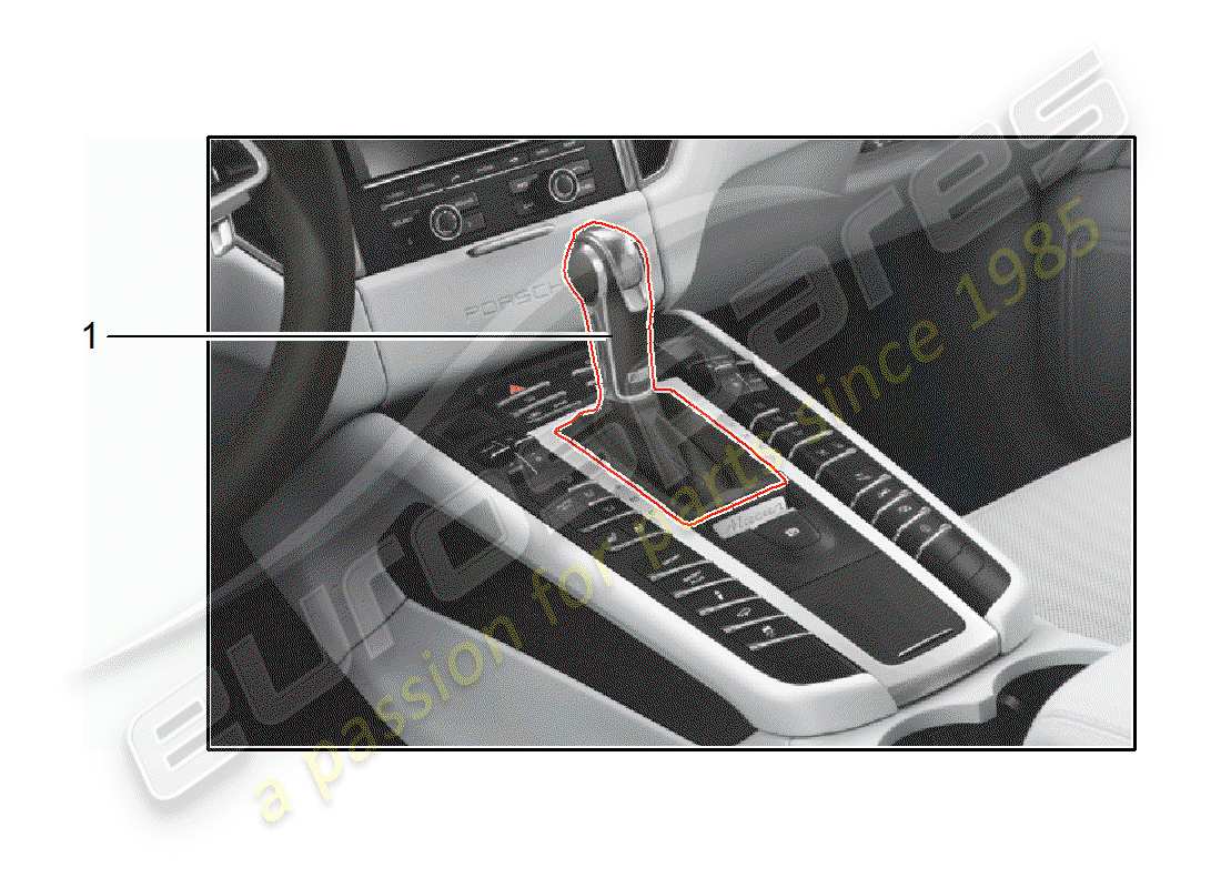 porsche 2014 (tequipment macan) levier sélecteur schéma des pièces