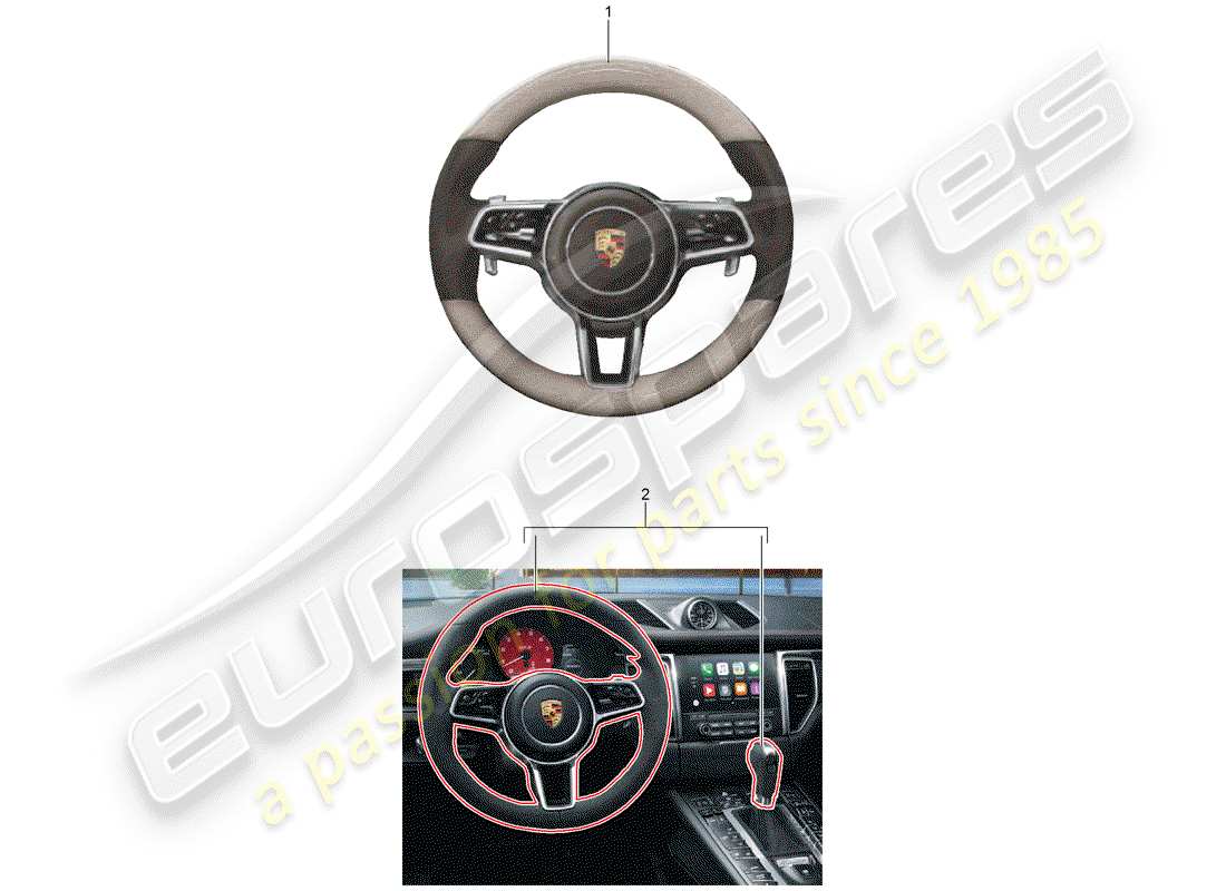 porsche 2016 (tequipment macan) volant schéma des pièces