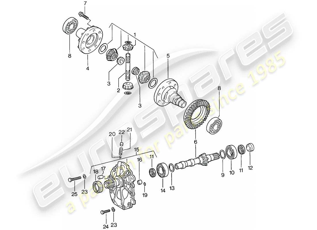porsche 1983 (944) différentiel - transmission automatique schéma des pièces