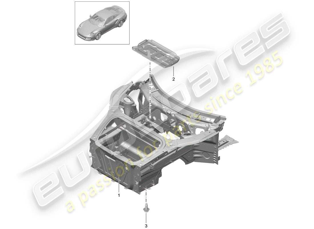 porsche 2014 (991-1 turbo) schéma des pièces front end