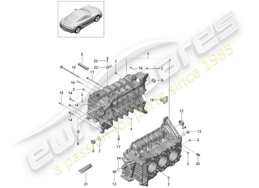porsche 2016 (981 cayman) carter schéma des pièces