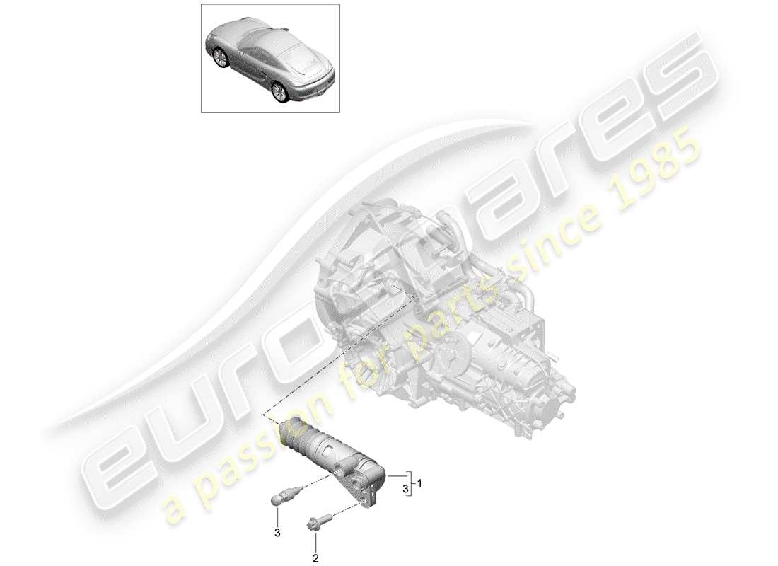 porsche 2014 (981 cayman) débrayage schéma des pièces