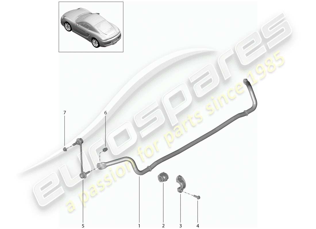 porsche 2014 (981 cayman) stabilisateur schéma des pièces