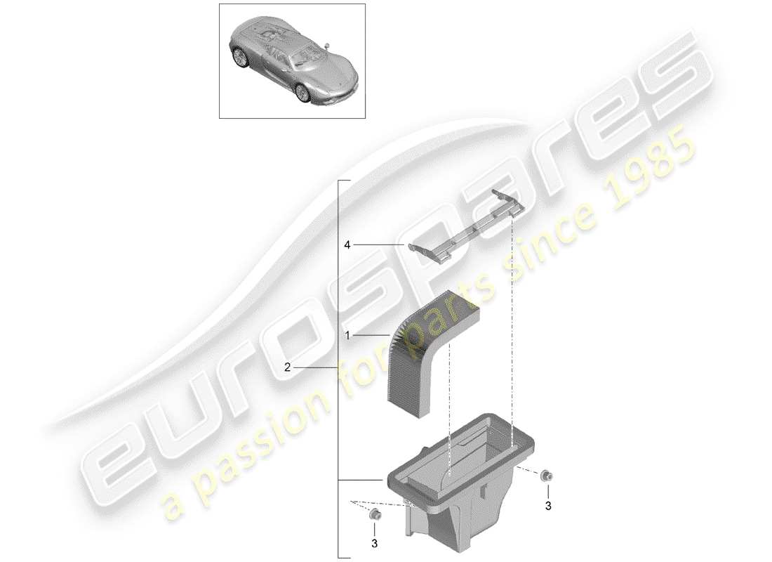 porsche 2015 (918 spyder) filtre à air frais de remplacement schéma des pièces