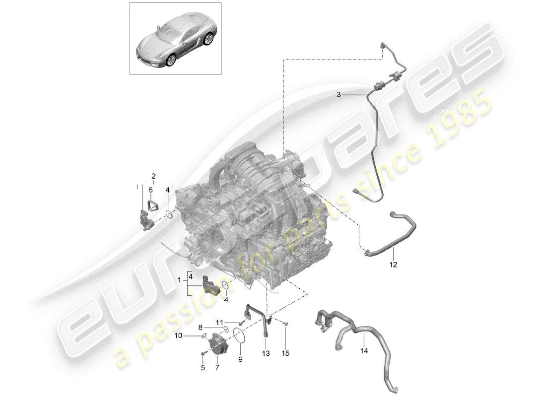 porsche 2016 (981 cayman) carter moteur schéma des pièces