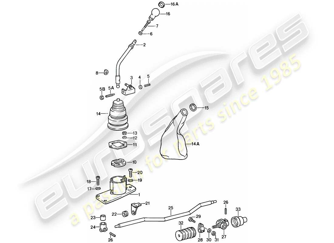 porsche 1988 (911) commande de transmission - d >> - mj 1988 schéma des pièces