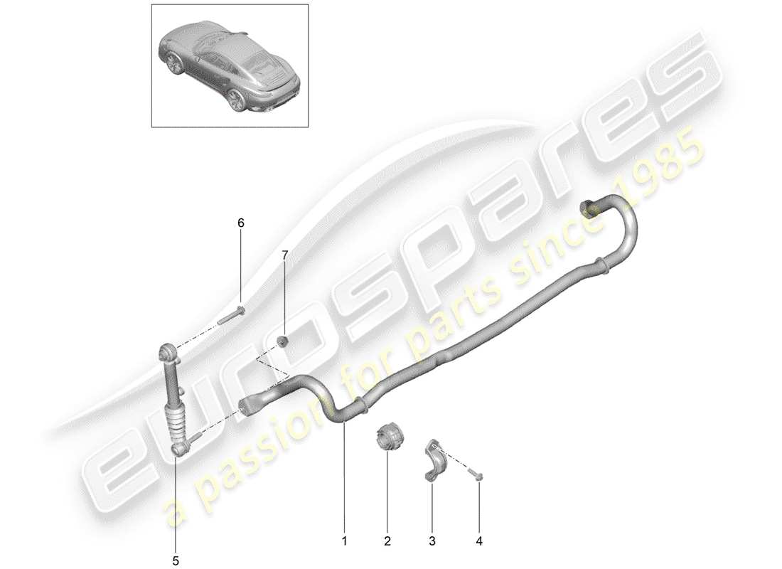 porsche 2014 (991-1 turbo) stabilisateur schéma des pièces