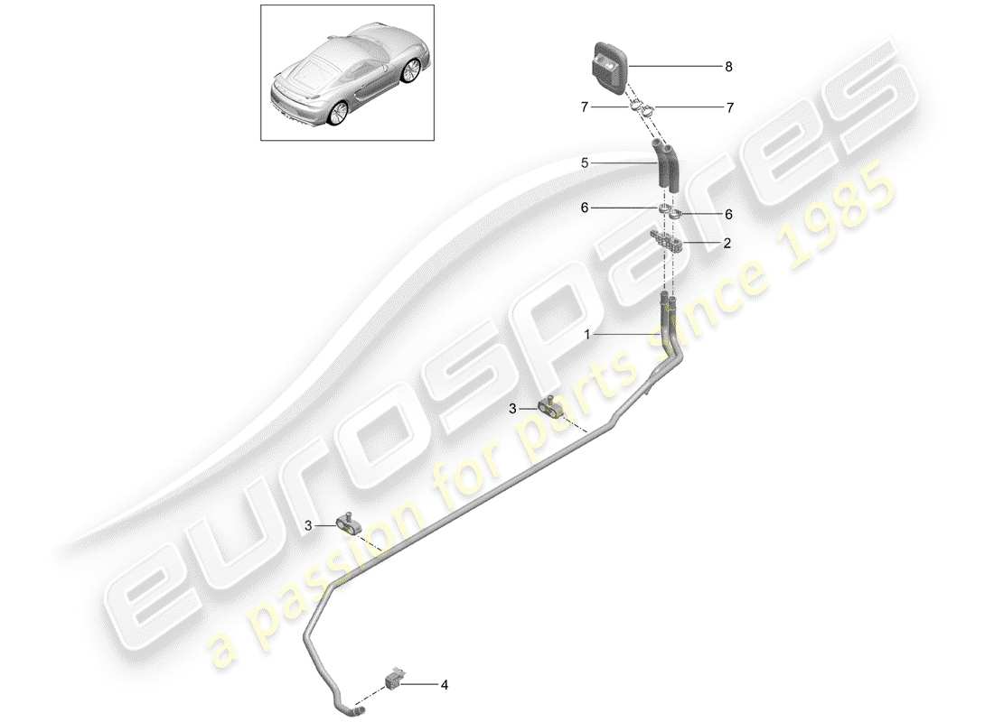 porsche 2016 (981 cayman gt4) schéma des pièces du chauffage