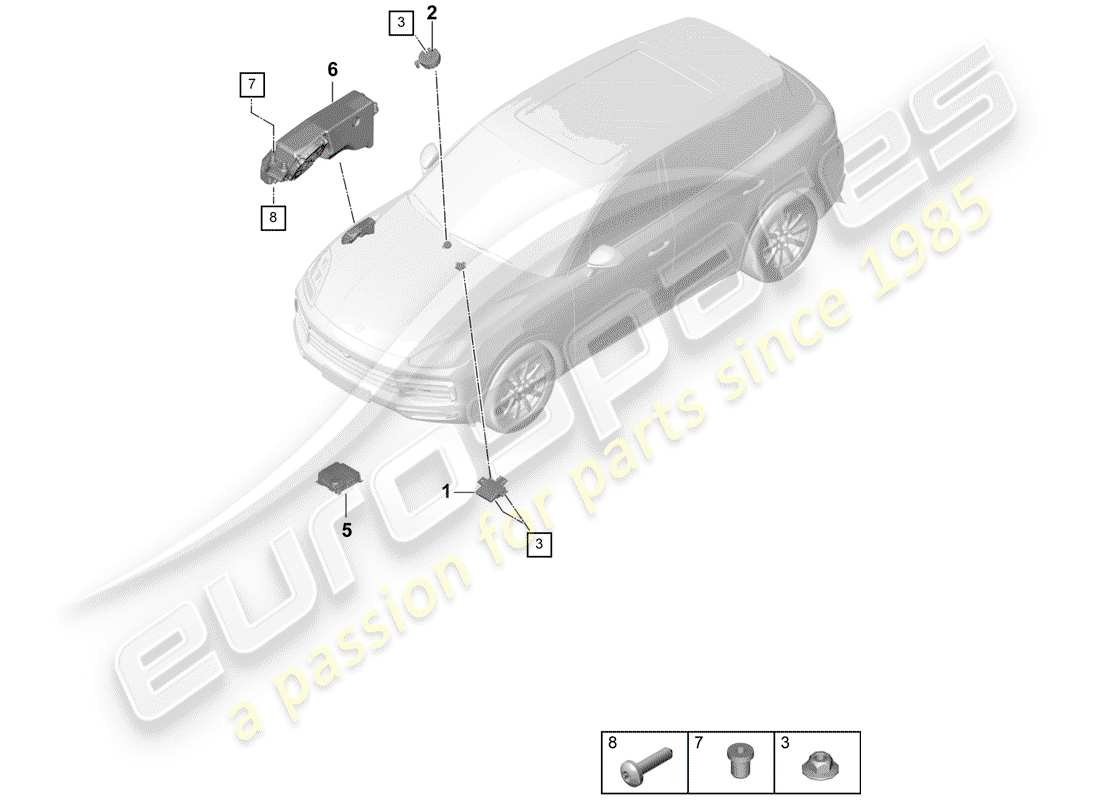 porsche 2020 (cayenne e3 9ya/9yb) module de commande électronique schéma des pièces