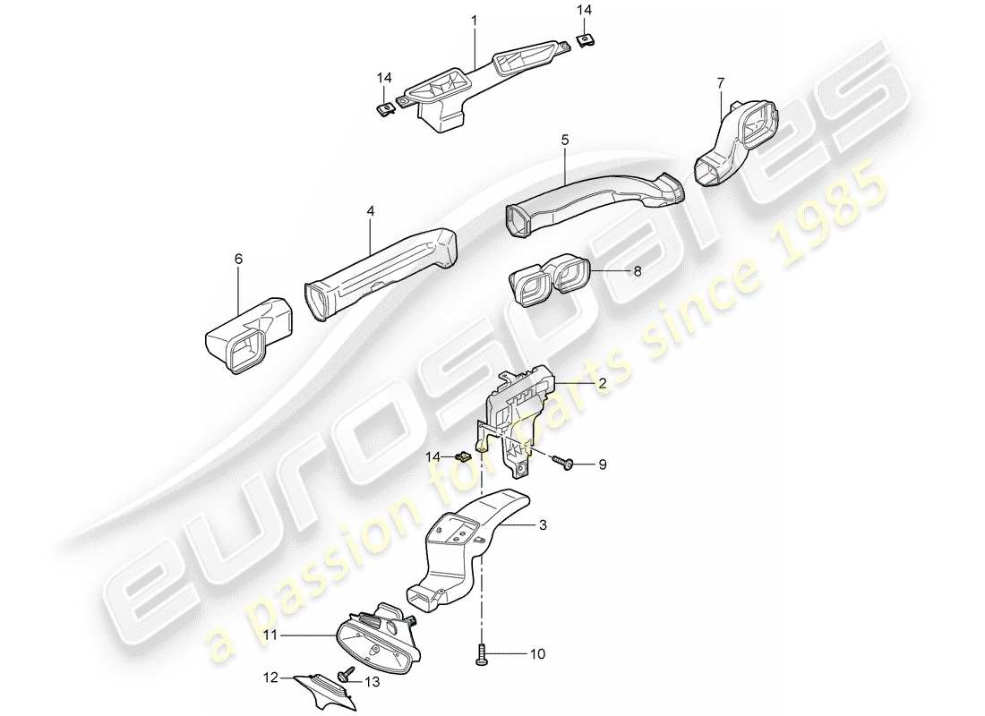 porsche 2005 (997-1) distributeur d'air schéma des pièces