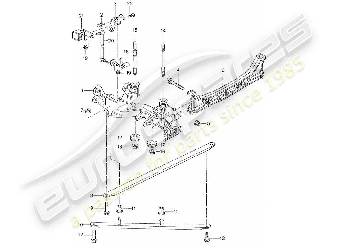 porsche 2001 (996) essieu arrière - panneau latéral - support schéma des pièces