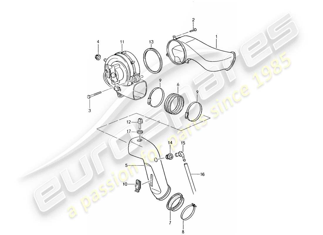 porsche 1993 (964) ventilateur supplémentaire schéma des pièces