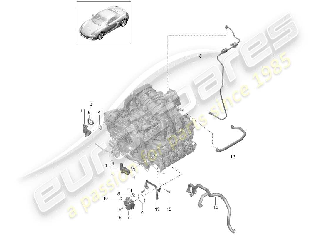porsche 2014 (981 boxster) carter schéma des pièces