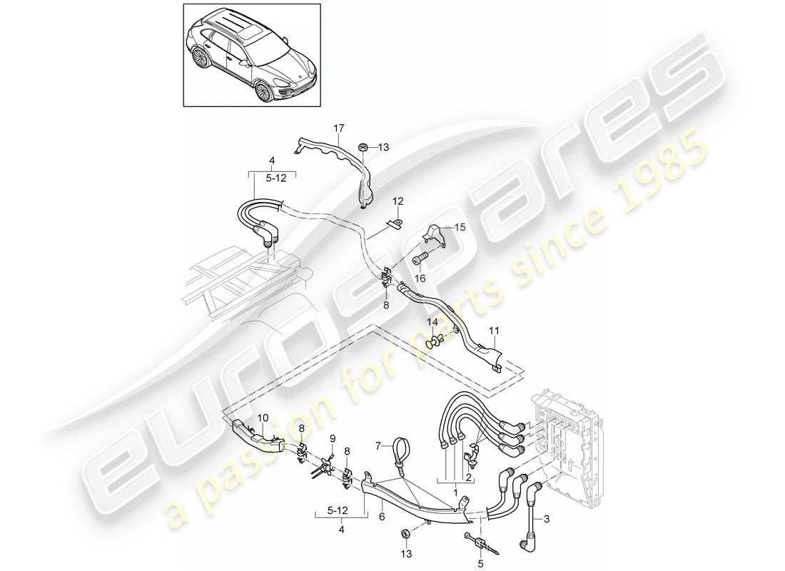 porsche 2012 (cayenne e2 92a) hybride schéma des pièces
