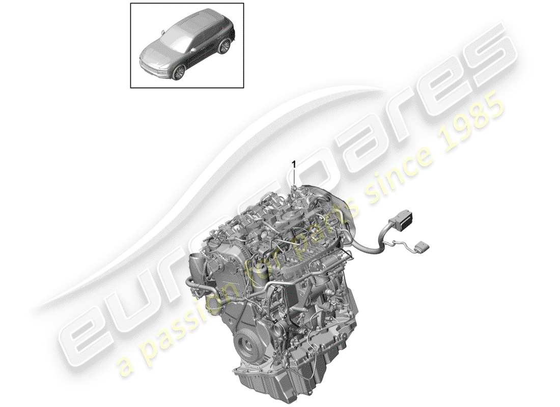 porsche 2019 (cayenne e3 9ya/9yb) moteur de remplacement schéma des pièces