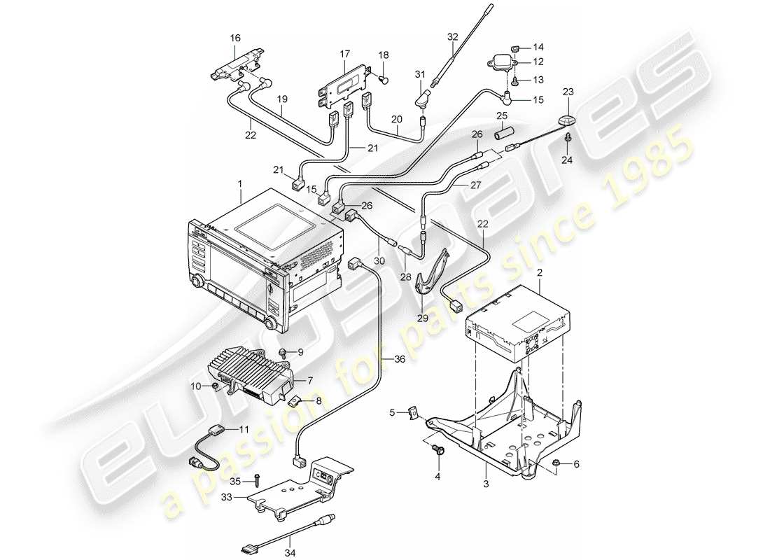 porsche 2012 (997-2) unité de commande schéma des pièces