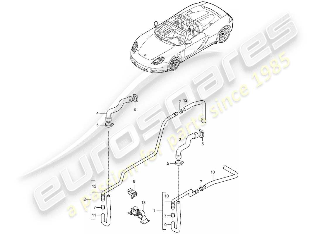porsche 2004 (carrera gt) chauffage schéma des pièces