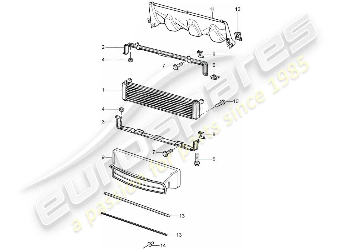 porsche 2003 (996) radiateur schéma des pièces