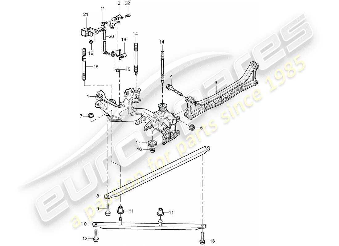 porsche 2003 (996 gt3) essieu arrière - panneau latéral - support schéma des pièces
