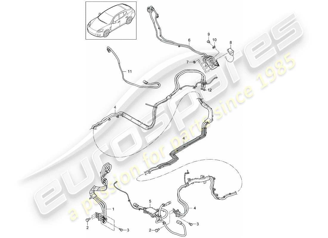 porsche 2015 (panamera 970) faisceau de câblage schéma des pièces