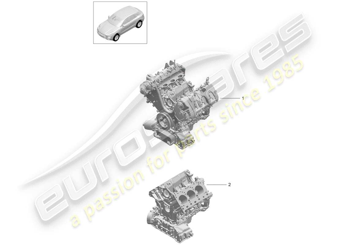 porsche 2016 (macan) long bloc schéma des pièces