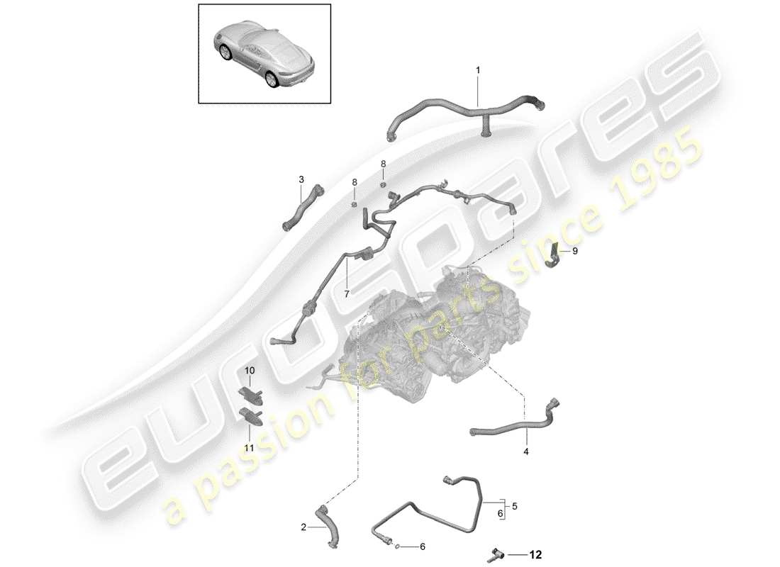 porsche 2017 (718 cayman) carter schéma des pièces
