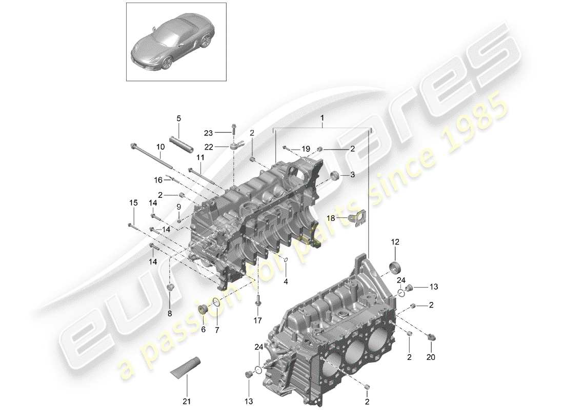 porsche 2015 (981 boxster) carter moteur schéma des pièces
