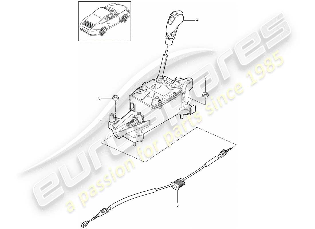porsche 2010 (997-2) levier sélecteur schéma des pièces