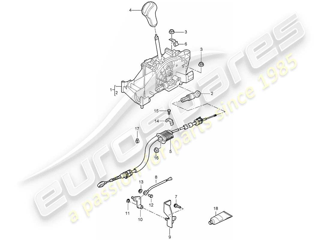 porsche 2007 (987 boxster) levier sélecteur schéma des pièces