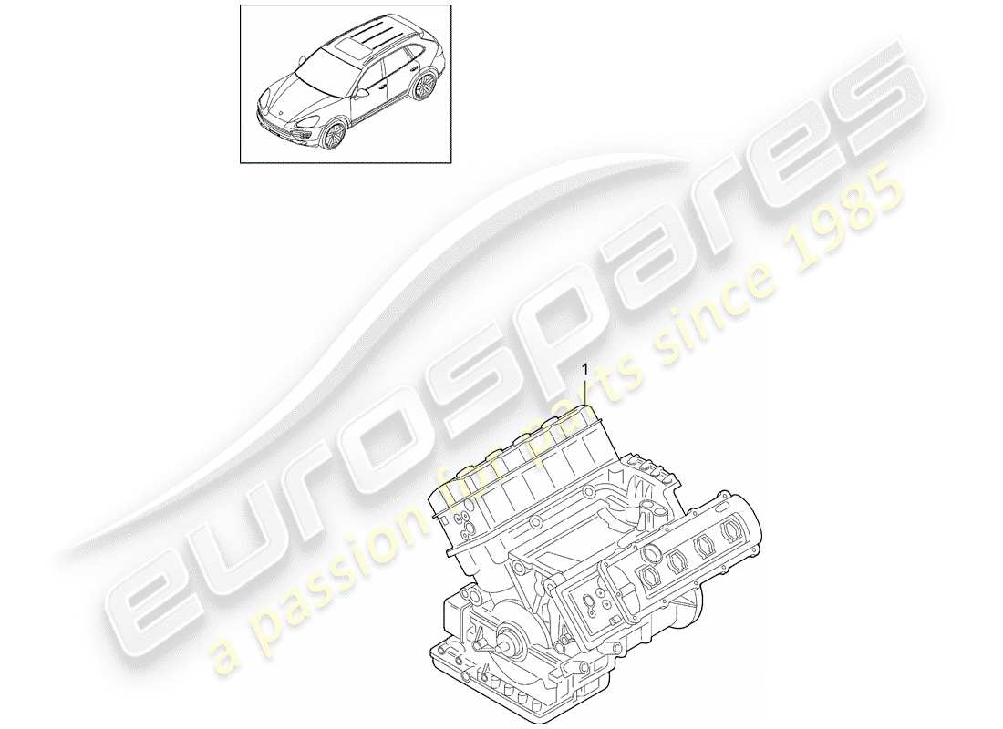 porsche 2011 (cayenne e2 92a) diagramme des pièces du bloc long
