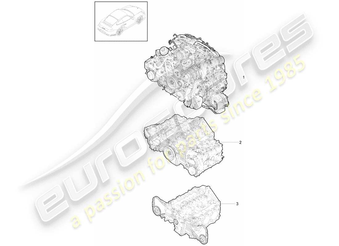 porsche 2013 (997-2 turbo / gt2 rs) moteur de remplacement schéma des pièces