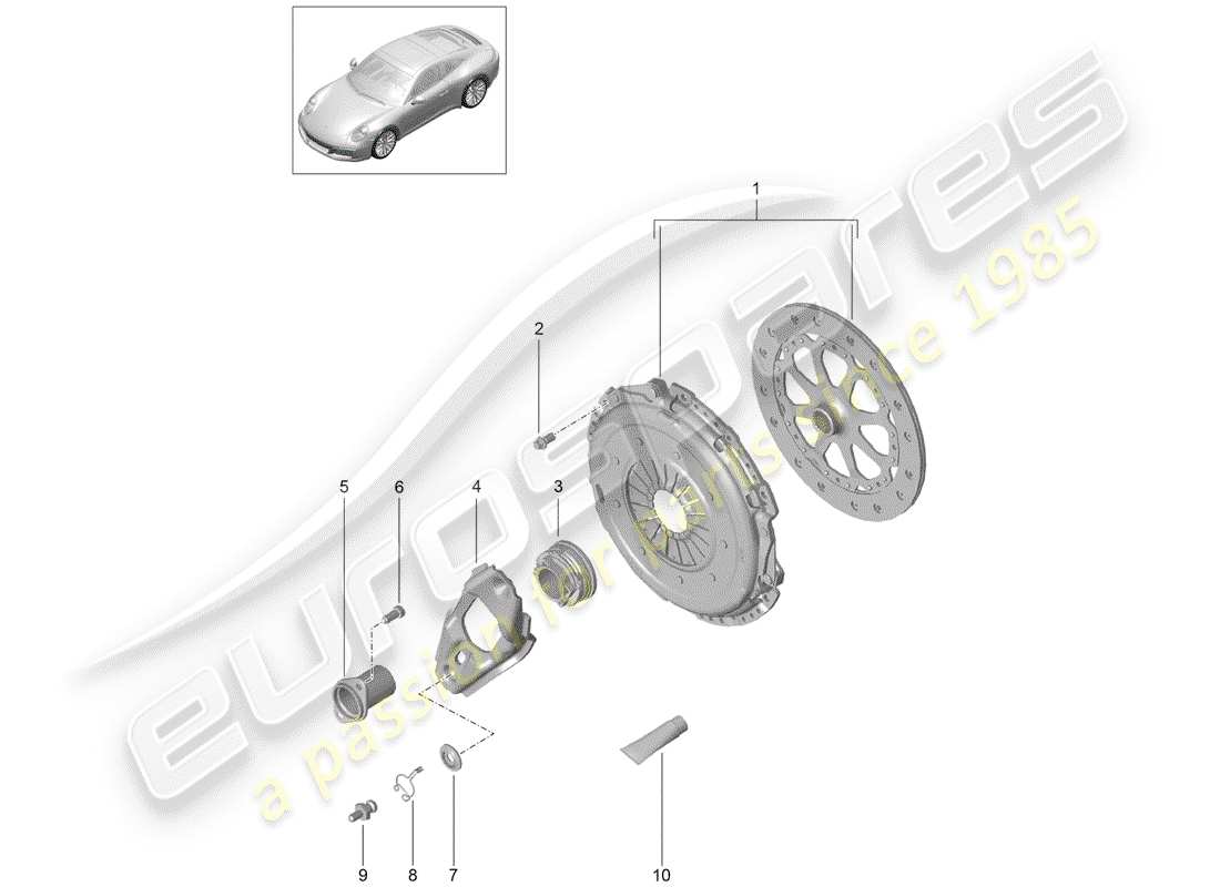 porsche 2017 (991-2) embrayage schéma des pièces