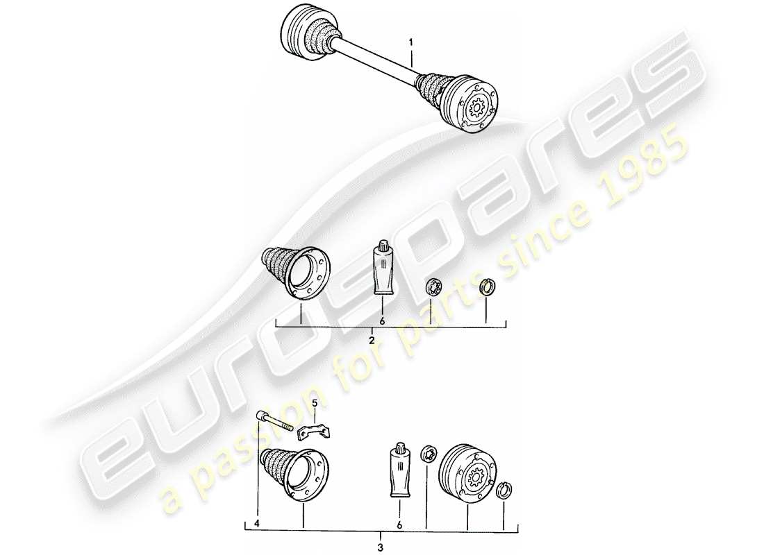 porsche 1983 (924) arbre de transmission schéma des pièces