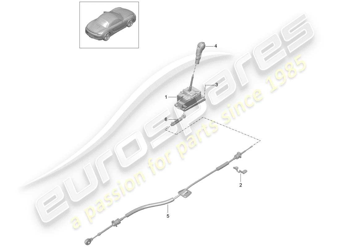 porsche 2012 (981 boxster) levier sélecteur schéma des pièces