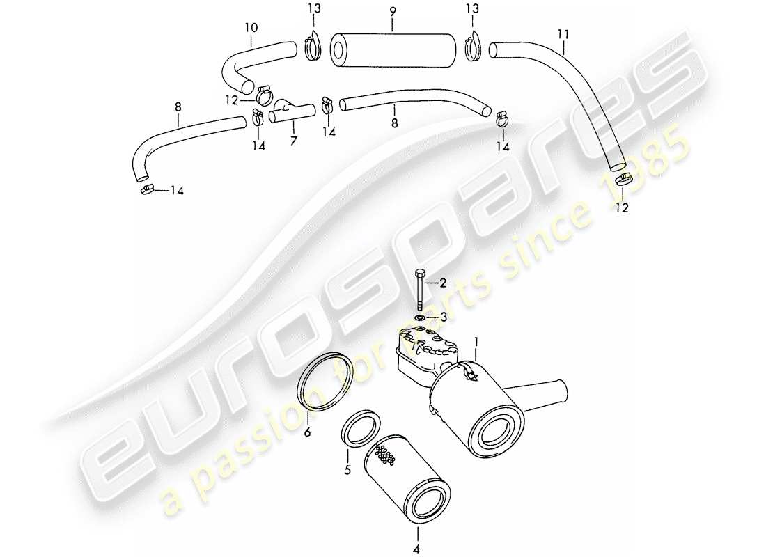 porsche 1965 (911/912) filtre amortisseur - pour - - solex 40 pii-4 - - carburateur - d >> - mj 1968 schéma des pièces