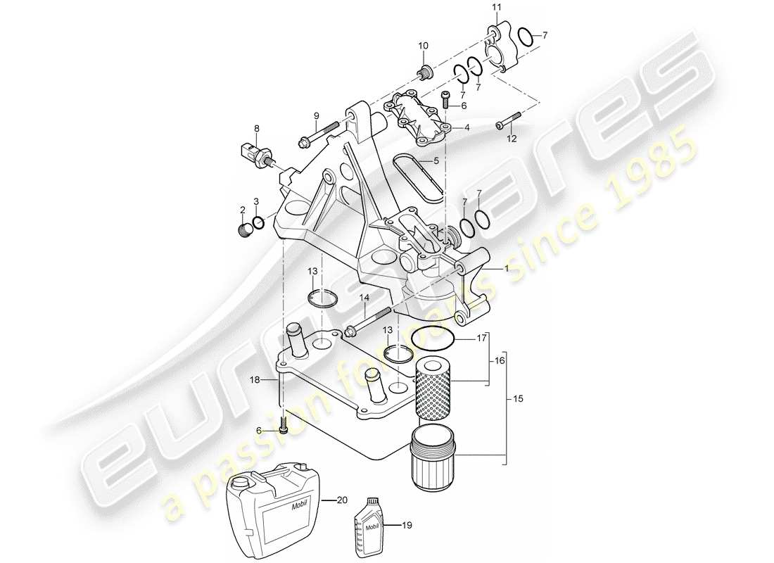 porsche 2006 (cayenne e1 9pa) filtre à huile schéma des pièces
