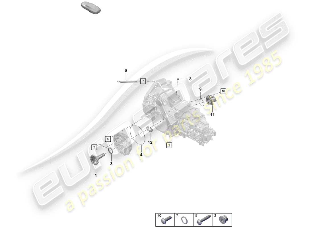 porsche 2019 (718 boxster spyder) boîte de vitesses manuelle schéma des pièces