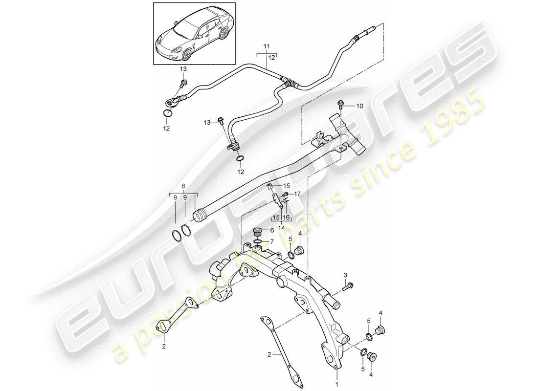 porsche 2015 (panamera 970) refroidissement par eau 1 schéma des pièces