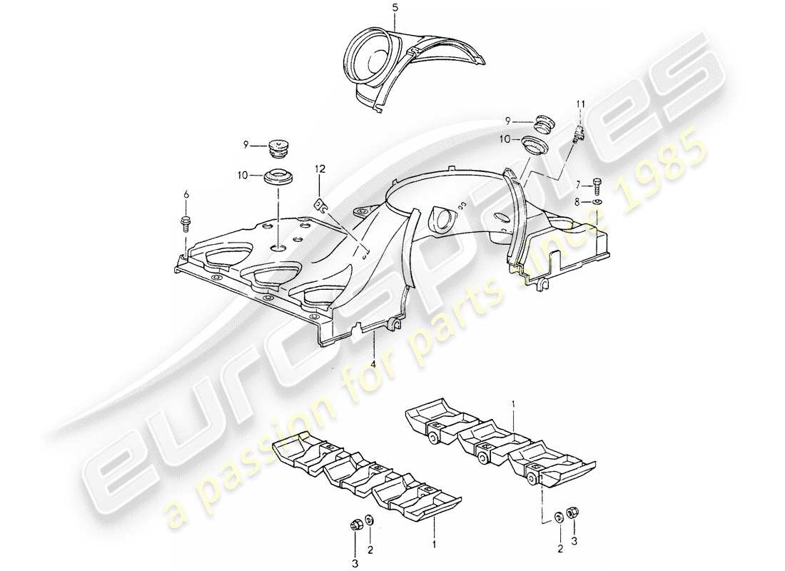 porsche 1990 (964) diagramme des pièces du conduit d'air