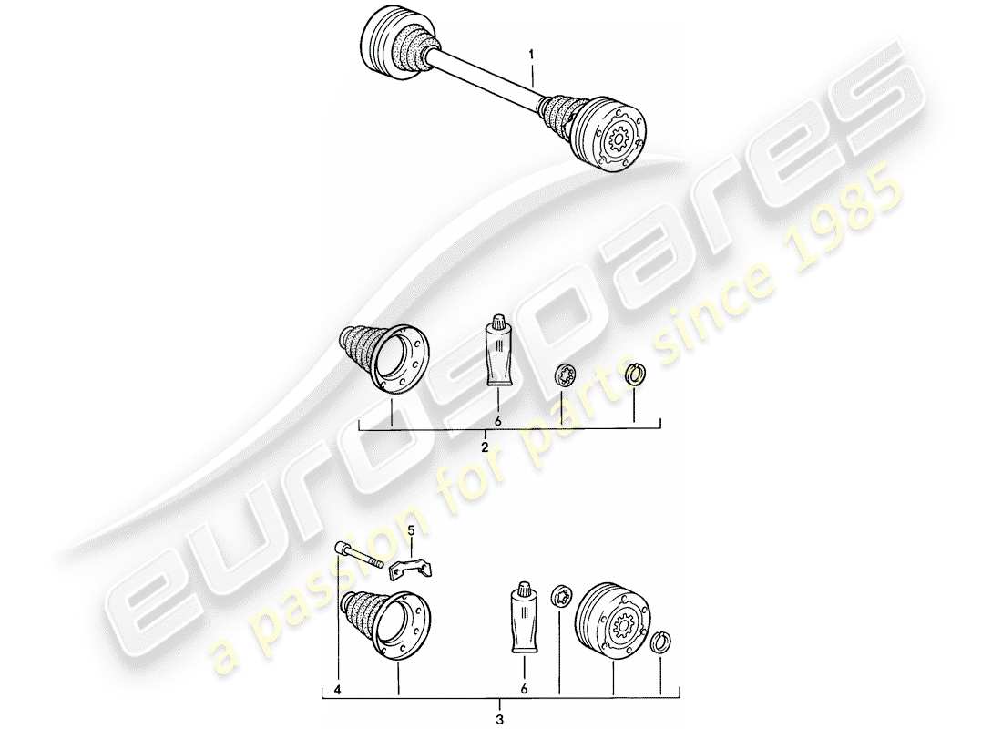 porsche 1982 (944) arbre de transmission schéma des pièces