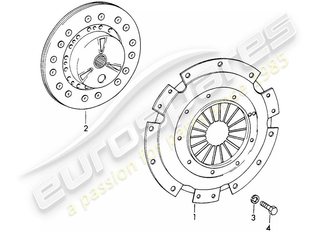 porsche 1965 (911/912) embrayage schéma des pièces